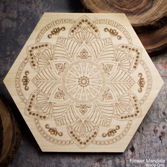 Stress Relief Mini Crystal Grid Set - Your choice of Wood Grid Board - Picture 3 of 6